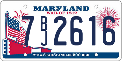 MD license plate 7BJ2616