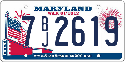 MD license plate 7BJ2619