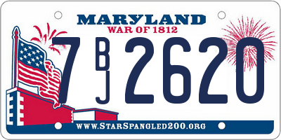 MD license plate 7BJ2620