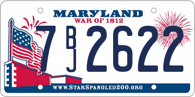 MD license plate 7BJ2622