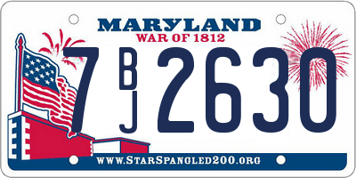 MD license plate 7BJ2630