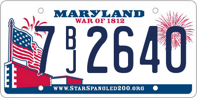 MD license plate 7BJ2640