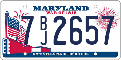 MD license plate 7BJ2657