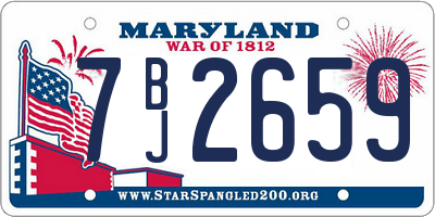 MD license plate 7BJ2659