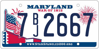 MD license plate 7BJ2667