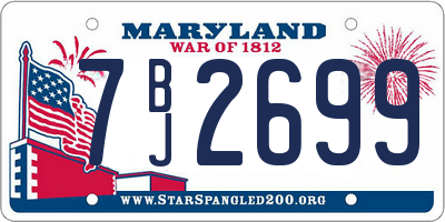 MD license plate 7BJ2699