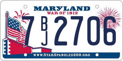 MD license plate 7BJ2706