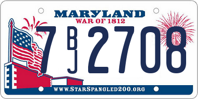 MD license plate 7BJ2708
