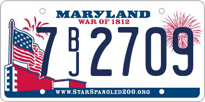 MD license plate 7BJ2709