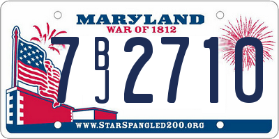 MD license plate 7BJ2710