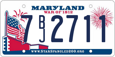 MD license plate 7BJ2711
