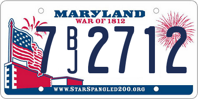 MD license plate 7BJ2712