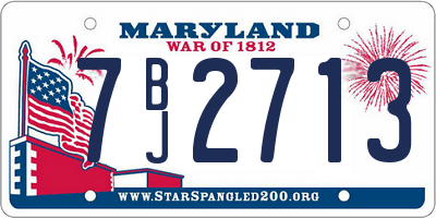 MD license plate 7BJ2713