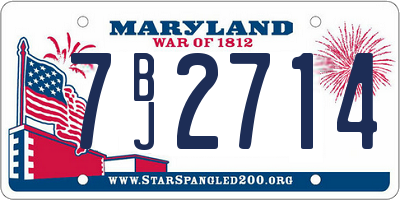 MD license plate 7BJ2714