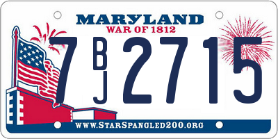 MD license plate 7BJ2715