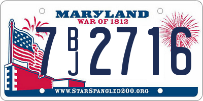 MD license plate 7BJ2716