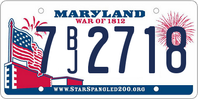 MD license plate 7BJ2718