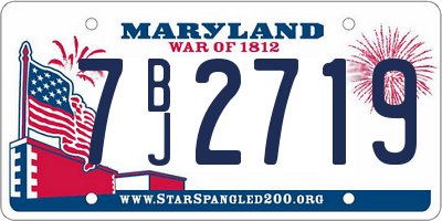 MD license plate 7BJ2719