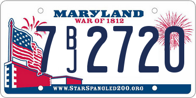 MD license plate 7BJ2720
