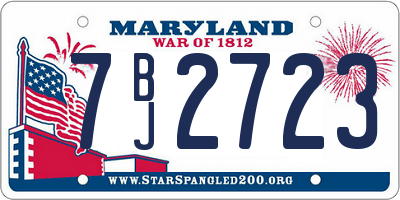 MD license plate 7BJ2723