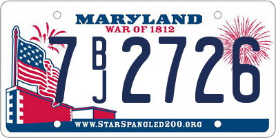 MD license plate 7BJ2726