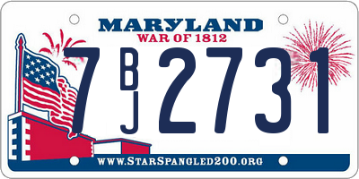 MD license plate 7BJ2731
