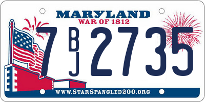 MD license plate 7BJ2735