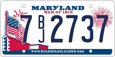 MD license plate 7BJ2737