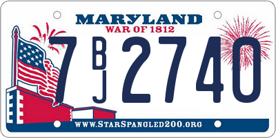 MD license plate 7BJ2740
