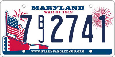 MD license plate 7BJ2741