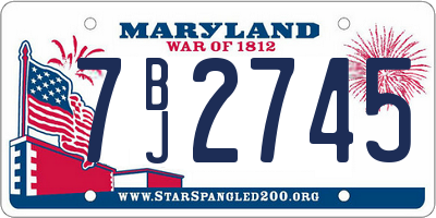 MD license plate 7BJ2745
