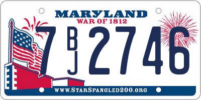 MD license plate 7BJ2746