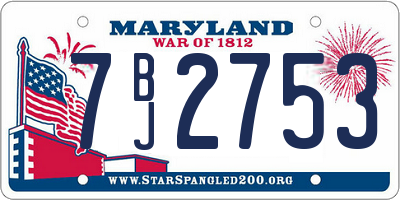 MD license plate 7BJ2753
