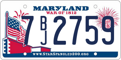 MD license plate 7BJ2759