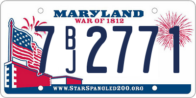 MD license plate 7BJ2771