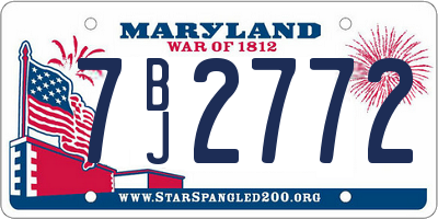 MD license plate 7BJ2772