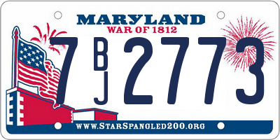 MD license plate 7BJ2773