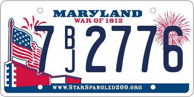 MD license plate 7BJ2776