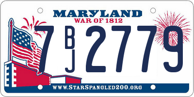 MD license plate 7BJ2779