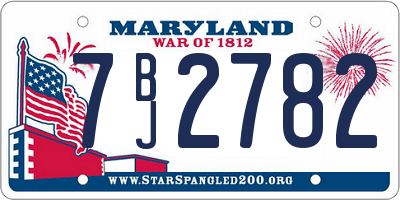 MD license plate 7BJ2782
