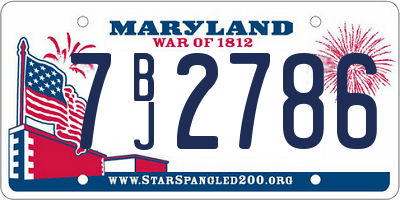 MD license plate 7BJ2786
