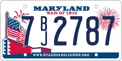 MD license plate 7BJ2787