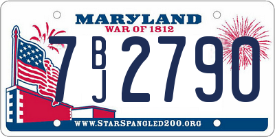 MD license plate 7BJ2790