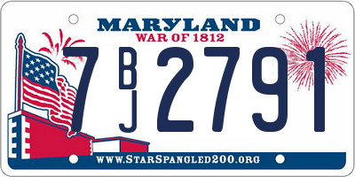 MD license plate 7BJ2791