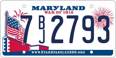 MD license plate 7BJ2793