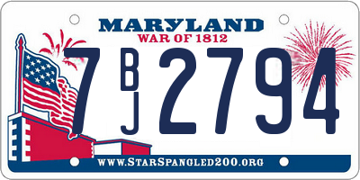 MD license plate 7BJ2794