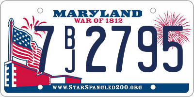 MD license plate 7BJ2795
