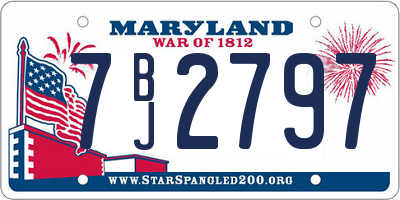 MD license plate 7BJ2797
