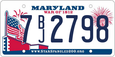 MD license plate 7BJ2798