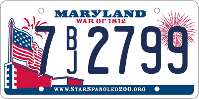 MD license plate 7BJ2799